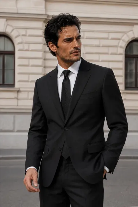 Мужской костюм черный двойка Gianni Мужской костюм черный двойка Gianni